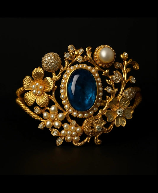 Ocean blue bloom cuff